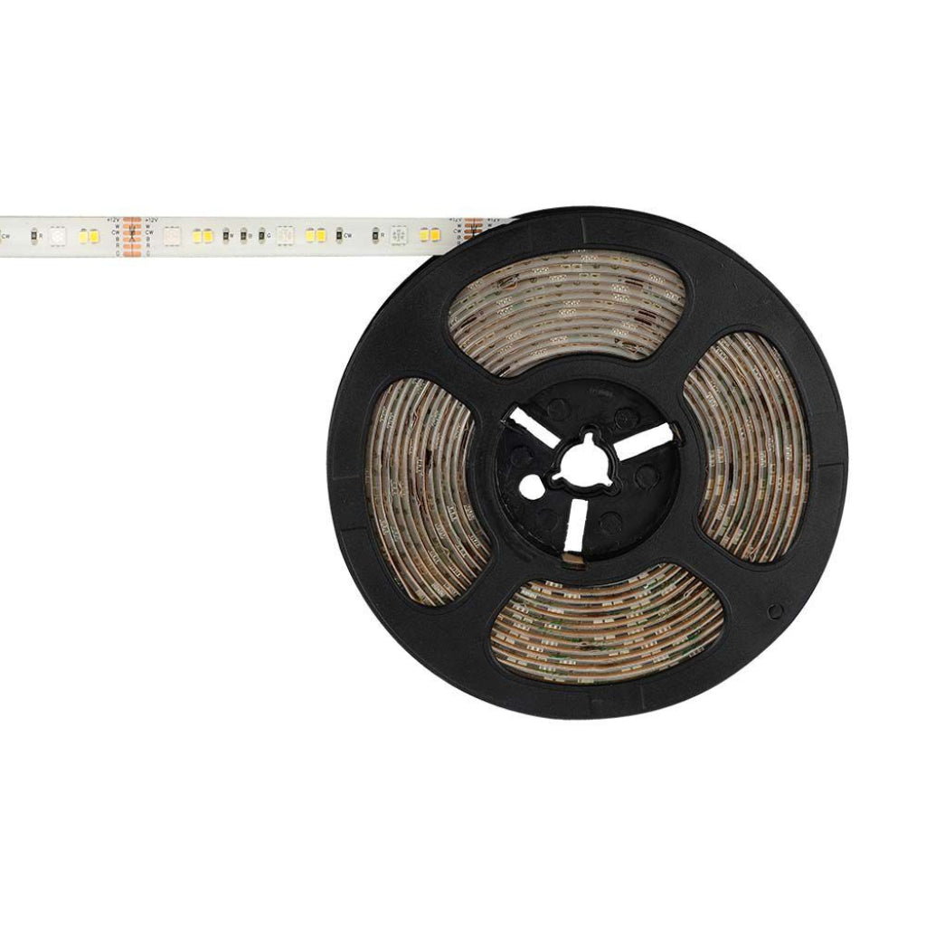Zestaw V-TAC do taśm LED SMD5050 15W/m 90 LED/m RGB+3IN1 5m Kompatybilny z Alexa i Google Home z pilotem i zasilaczem IP65